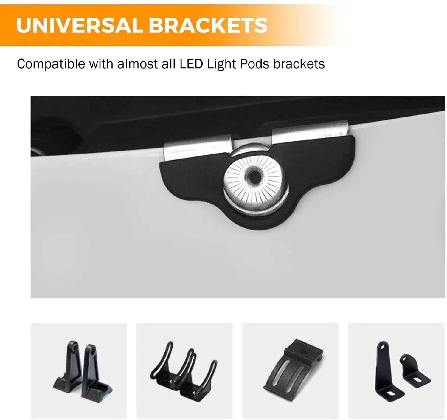 Universal LED Light Bar Spot Light Mounting Brackets Clamp Holder Design for Jeep Truck SUV Offroad