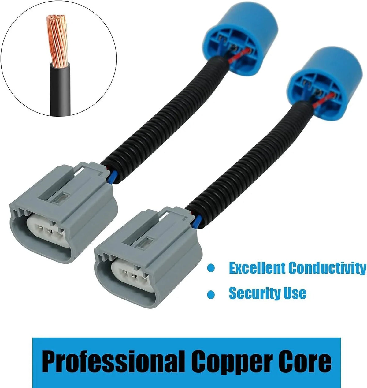Auxbeam 9007 LED Headlight Socket Female Adapter Wiring Harness Connector