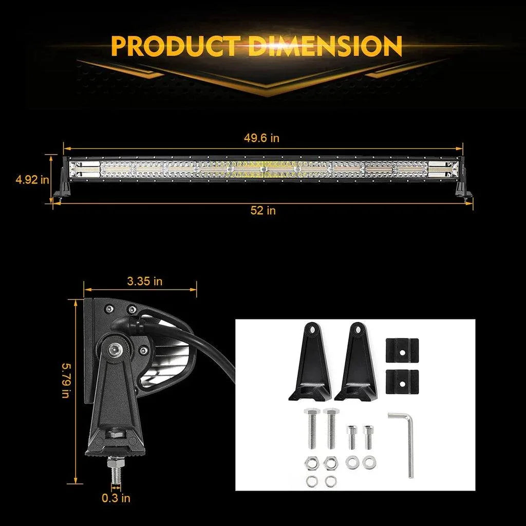 Auxbeam 50 Inch Curved LED Light Bars & LED Light Bar for Can-am Maverick X3