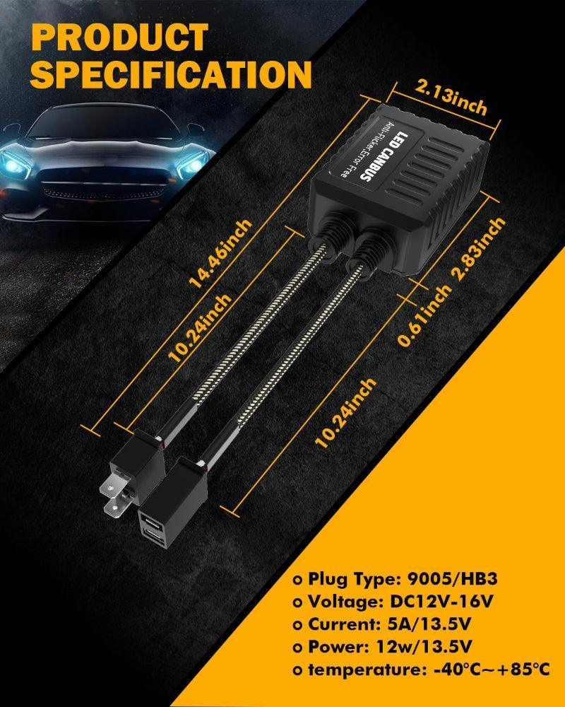 Auxbeam H7 C20-Model Decoder-Pro Enhanced Led Headlight Bulbs Decoder Harness