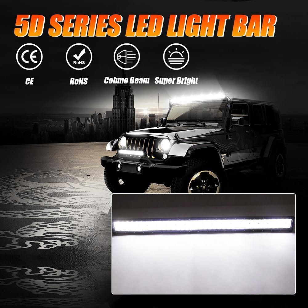 Auxbeam 42 Inch 5D Series Straight LED Light Bar for Ford Bronco 2/4 Door 2021