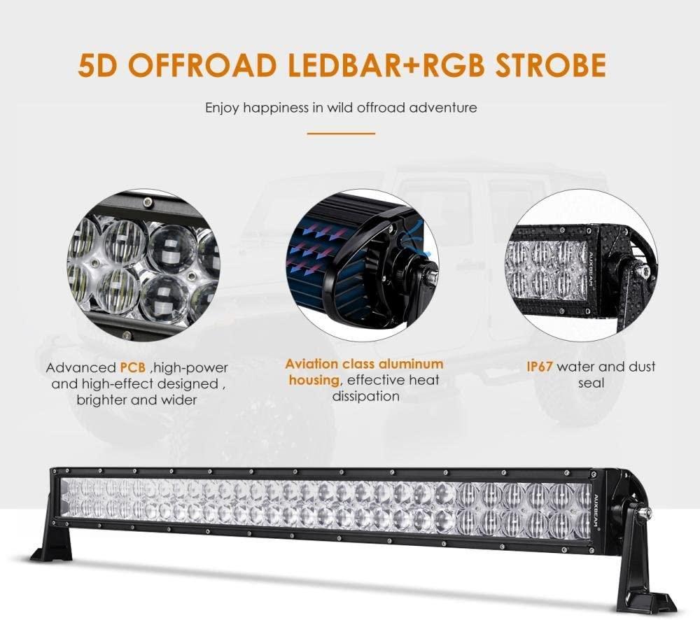 Auxbeam V-Series RGB Color Changing Off Road LED Light Bar