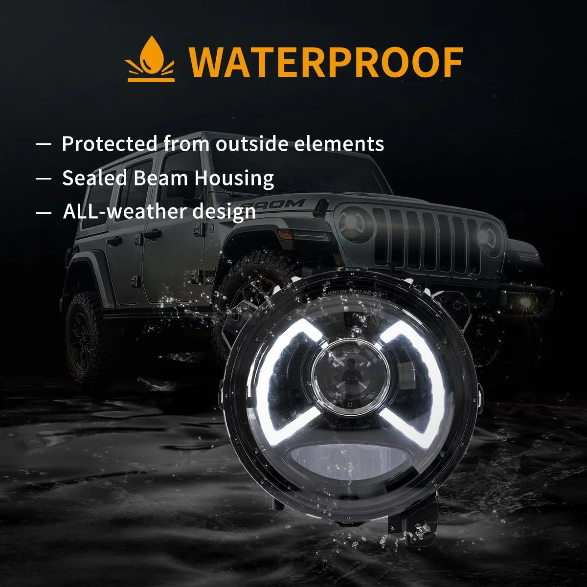 Vland Full LED Dual Beam Projector Headlight Assembly With Blue Breath Light