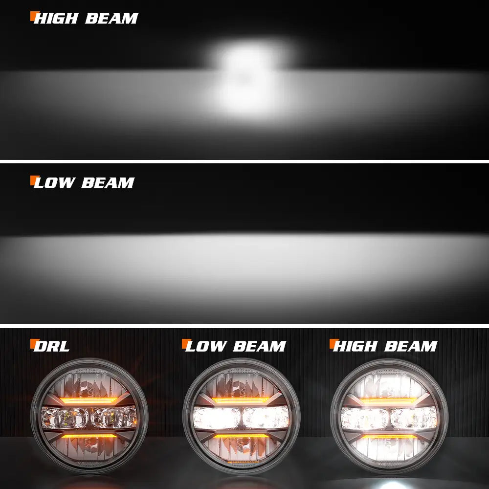 Auxbeam 5.75 Inch 55W DOT Motorcycle LED Headlight for Sportster/Softail/Dyna