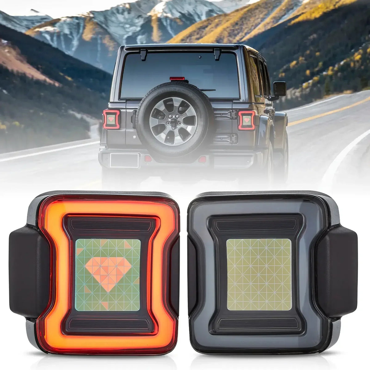 Vland OLED Tail Light Assembly for 2018-2020 Jeep Wrangler JL JLU