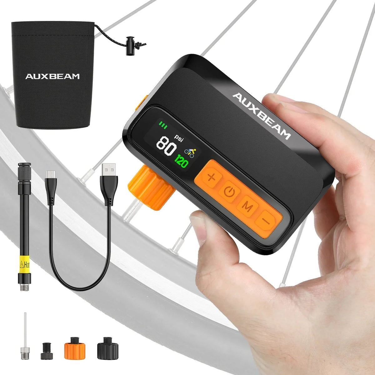 Auxbeam BL05 120PSI High-Performance Mini Handheld Bike Pump Brushless Motor