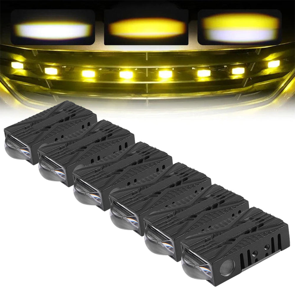 Auxbeam 0.66'' Dual-Color Bi-LED Grille Projector Lights – 6000K White / 3000K