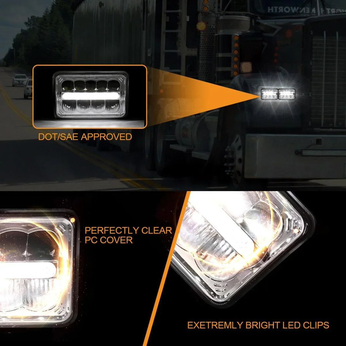 Auxbeam 4x6 Led Headlights Sealed Beam Headlights