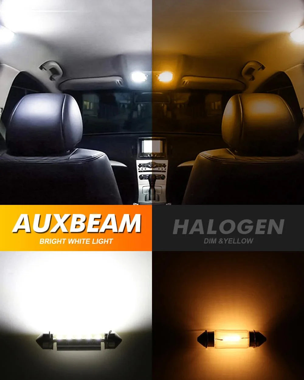 Auxbeam 41MM 578 211-2 212-2 214-2 1.61" Festoon LED Interior/Dome/Map/License