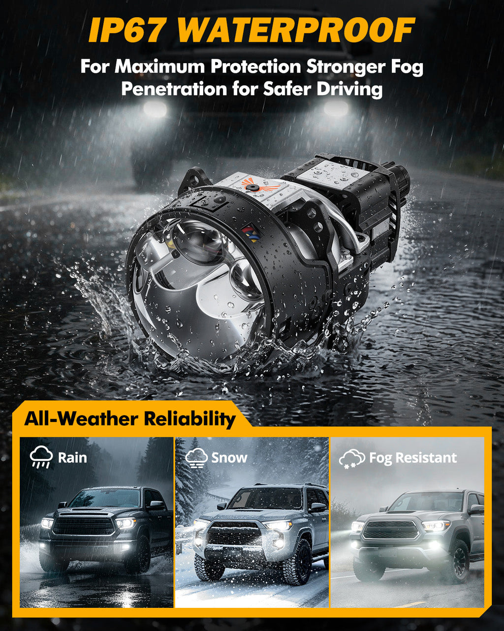 Auxbeam 3 Inch Bi-LED Projector Headlight