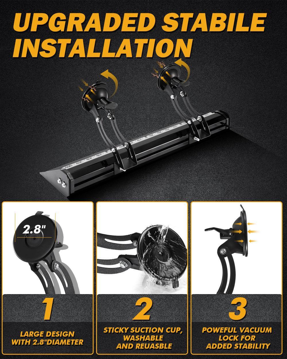 Auxbeam 17" Dual Windshield Dash Strobe Light Bars 20 Flashing Patterns