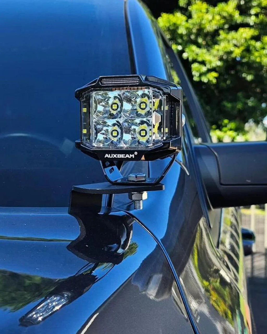 V-MAX Series | 4 Inch 92W 8960LM Spot Beam Side Shooter LED Square Pod Lights with Amber DRL