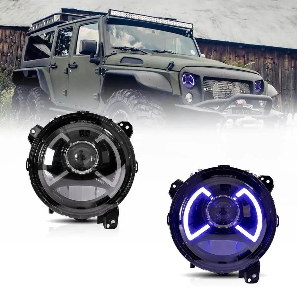 Vland Full LED Dual Beam Projector Headlight Assembly With Blue Breath Light