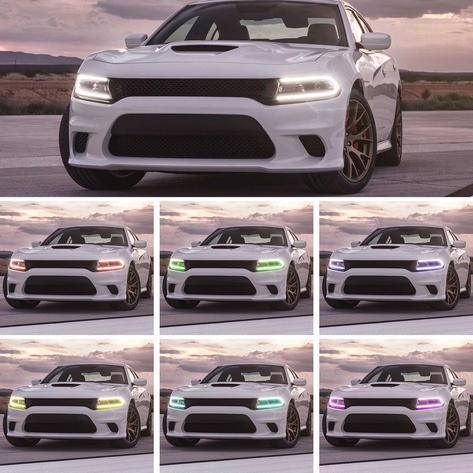 Vland LED Headlight Assembly RGB Style for 2015-2023 Dodge Charger 7th Gen (LD)