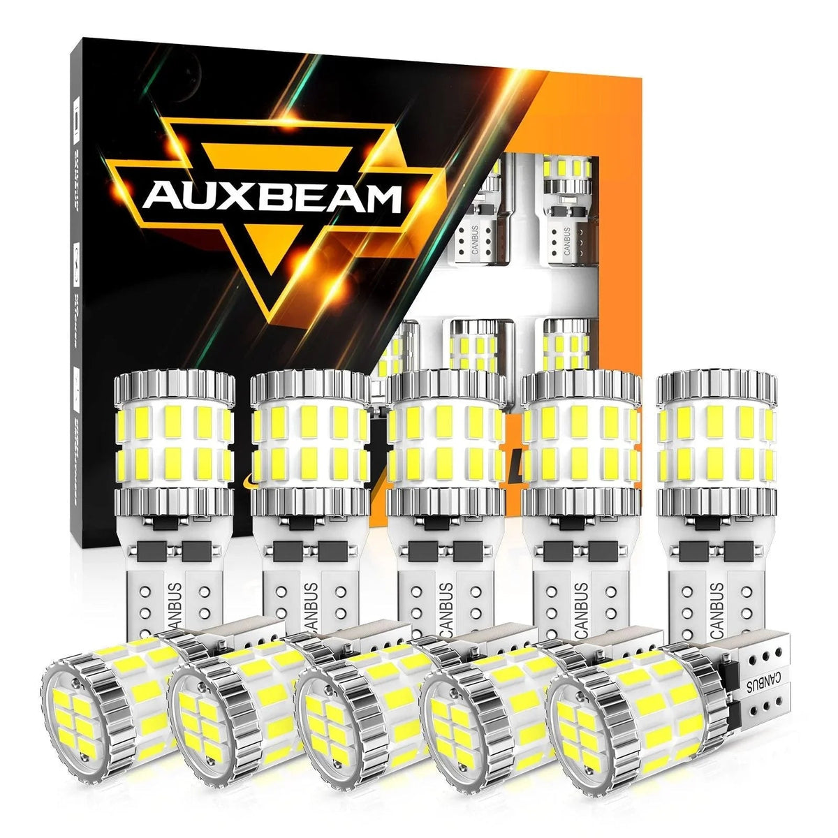 Auxbeam 168 2825 W5W T10 LED License Plate/Side Marker/Interior Light Bulbs 3W