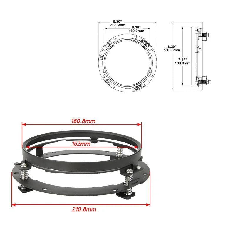 Auxbeam 7'' ROUND LED LIGHT MOUNTING RING for HARLEY DAVIDSON MODELS
