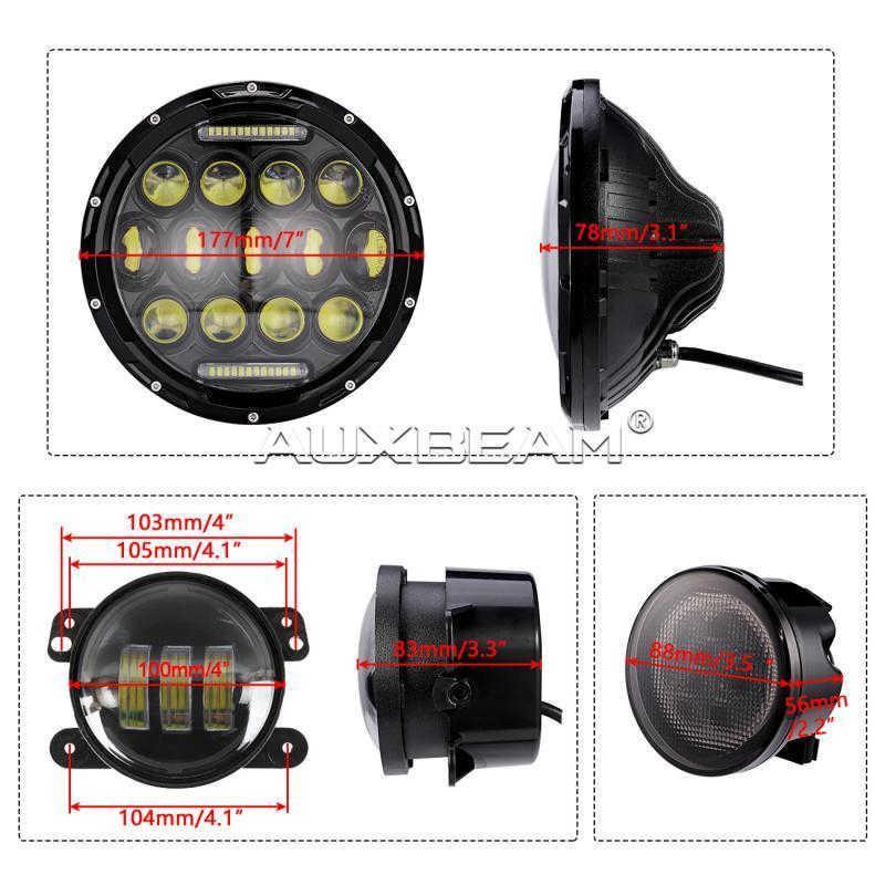 Auxbeam LIGHT + FOG LIGHTS + TURN SIGNALS for JEEP WRANGLER