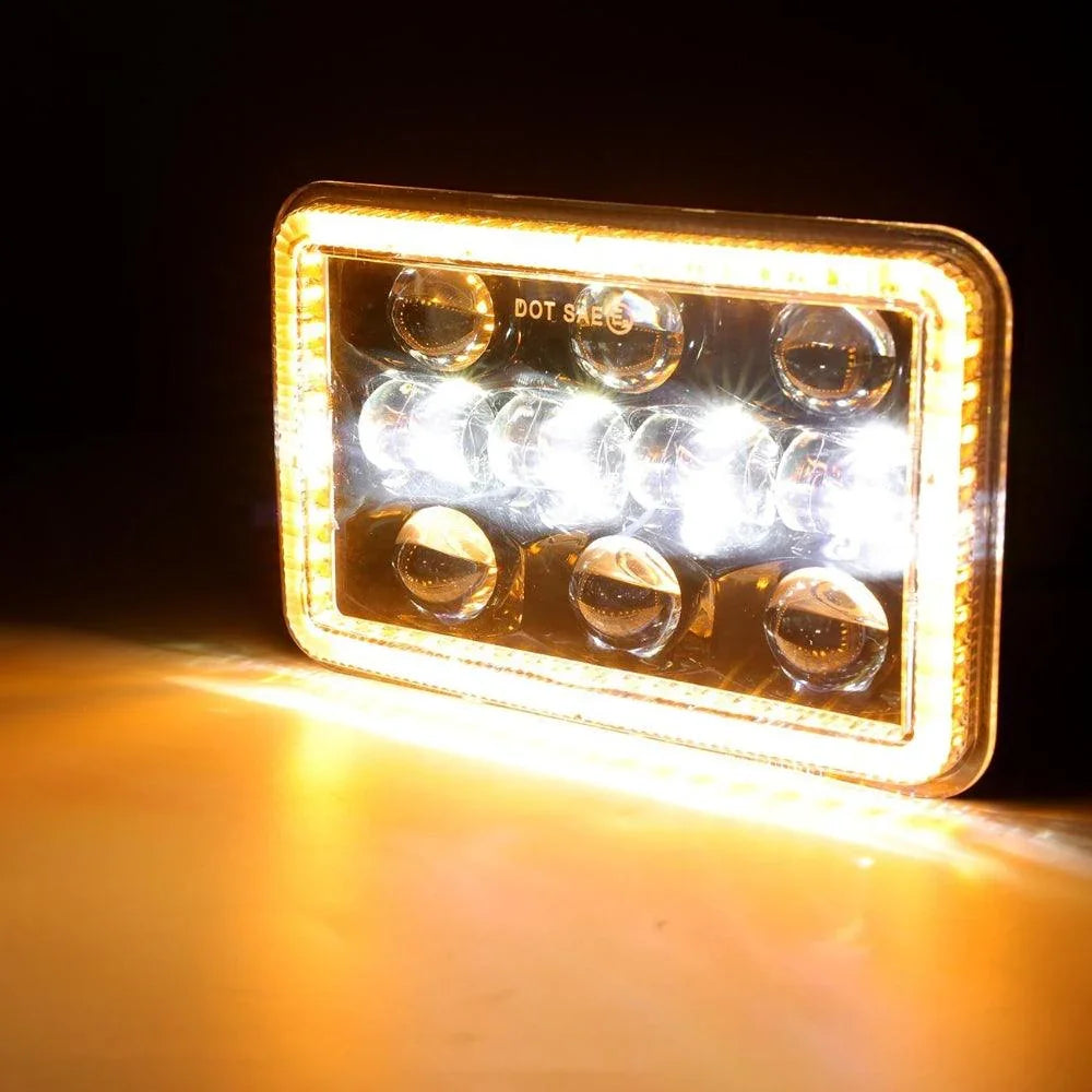 Auxbeam 4x6 inch Sealed Beam LED Headlight with Hi/Low Beam DRL Turn Signal