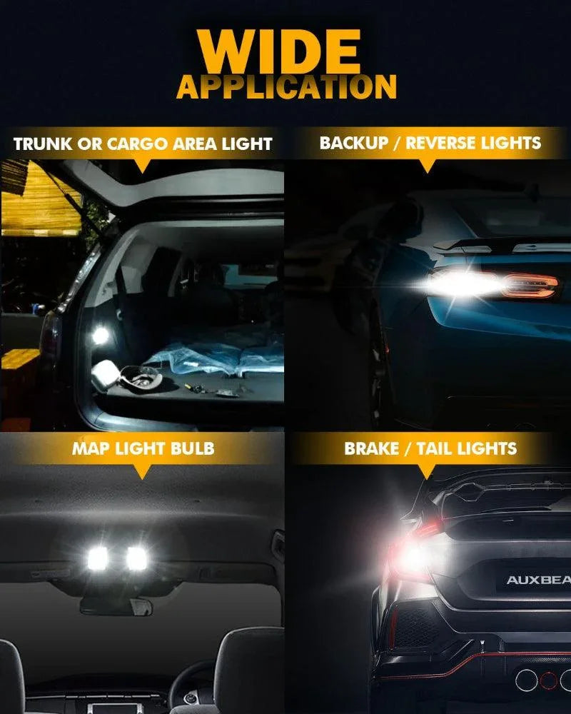 Auxbeam 912 921 T15 W16W LED Backup/Brake/Tail Light Bulbs 10W 4000ML 6500K