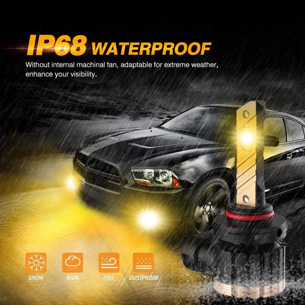 Auxbeam H10 9145 9140 HB3 LED Fog Light/DRL Bulbs 44W 3000K Golden Yellow Z3