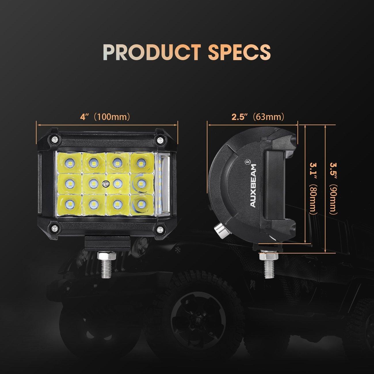4" 36W Side Shooter Pods Combo Beam for SUV ATV UTV Trucks Pickup Boat