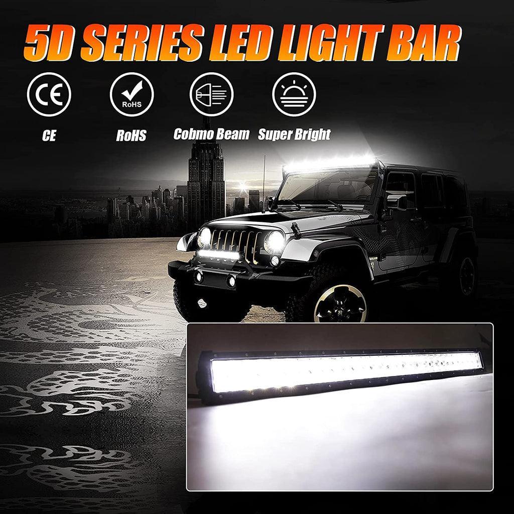 Auxbeam 22 Inch-52 Inch 5D Series Straight/Curved Combo Beam Double Row LED