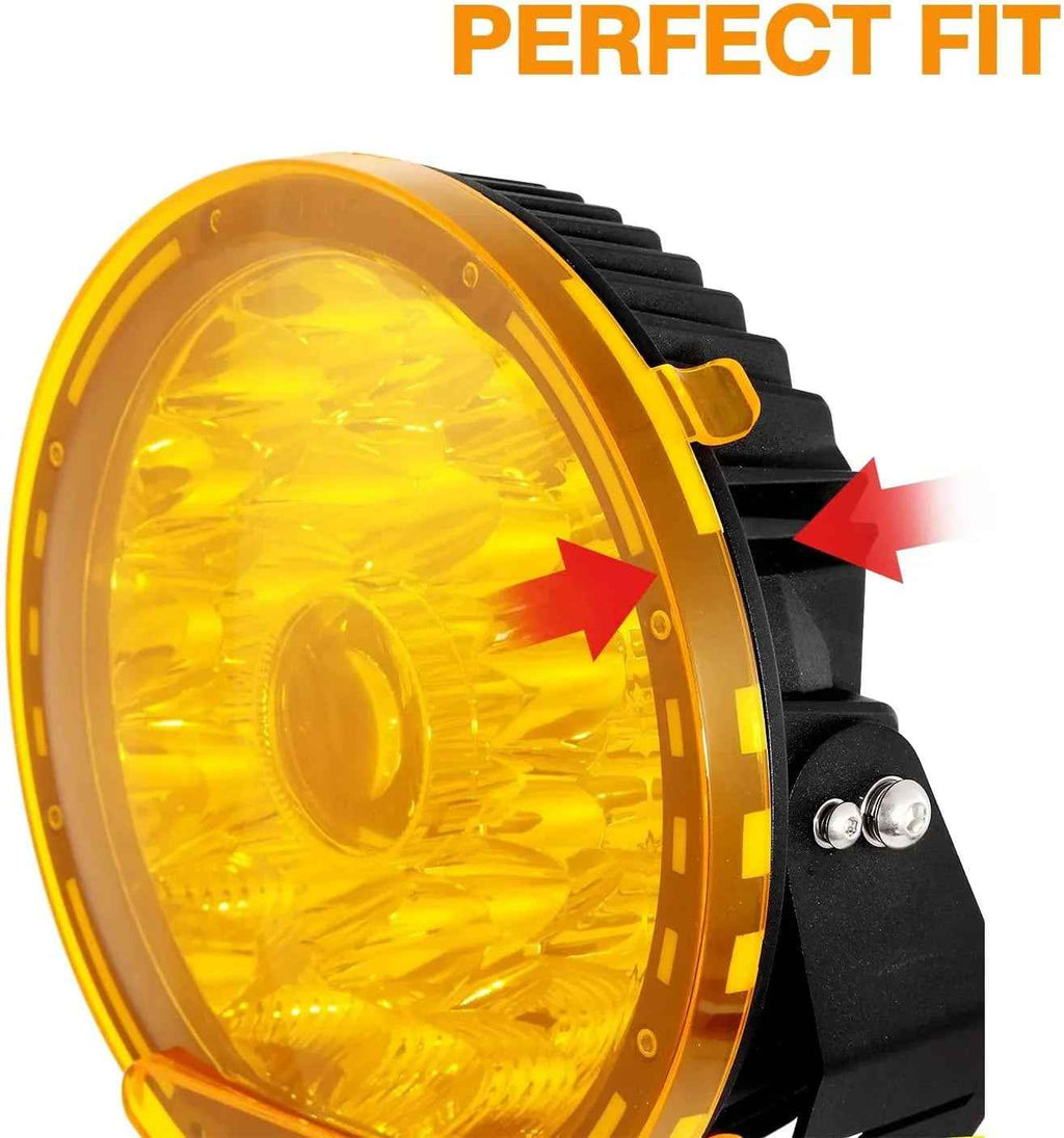 (2pcs/set) 9 Inch Round LED Driving Light Amber Cover Light Shield Cover