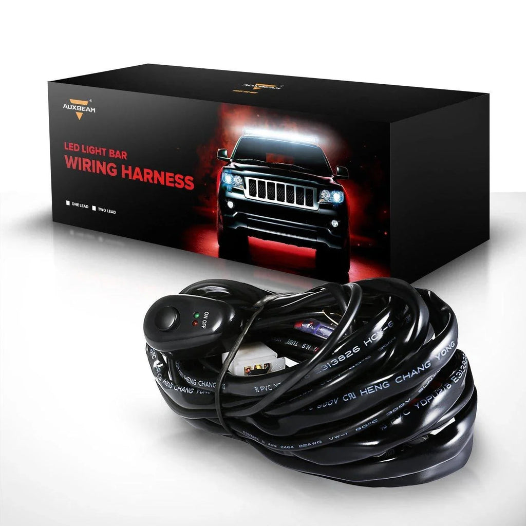 LED Light Bar Wiring Harness Kit with Fuse Relay ON/Off Switch for LED Off-Road Driving Work Light