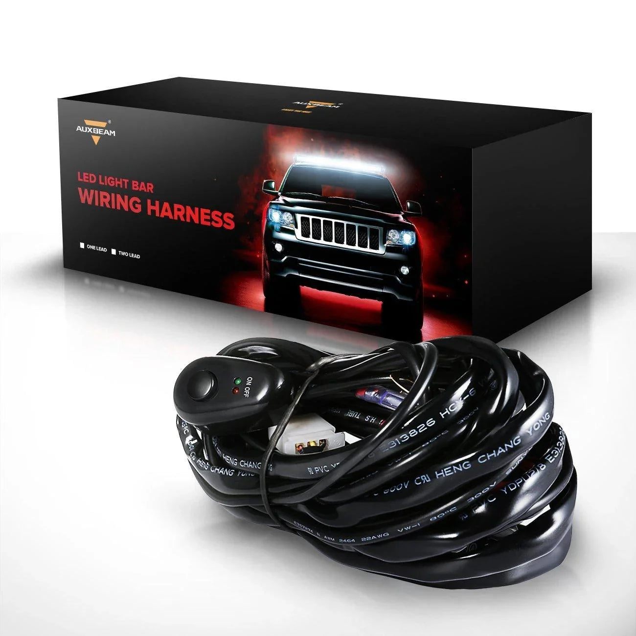 LED Light Bar Wiring Harness Kit with Fuse Relay ON/Off Switch for LED Off-Road Driving Work Light