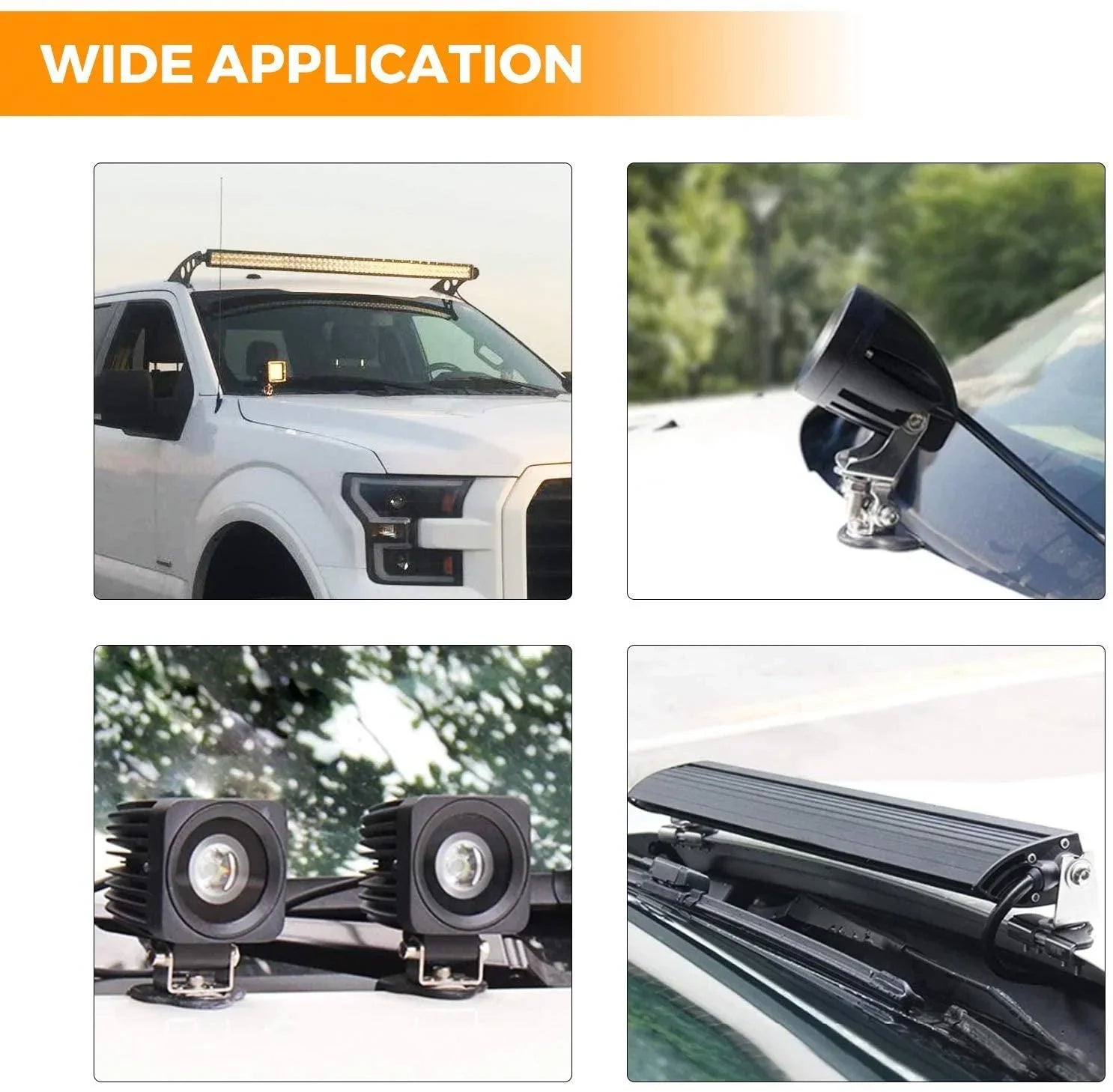 Universal LED Light Bar Spot Light Mounting Brackets Clamp Holder Design for Jeep Truck SUV Offroad