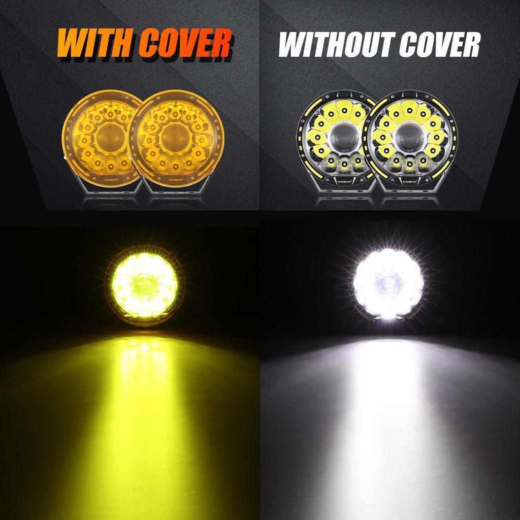 7 Inch 230W 33332LM 360-PRO Series Custom Lens Offroad LED Driving Lights+Amber/Black Covers(Optional) for FORD F150 F250
