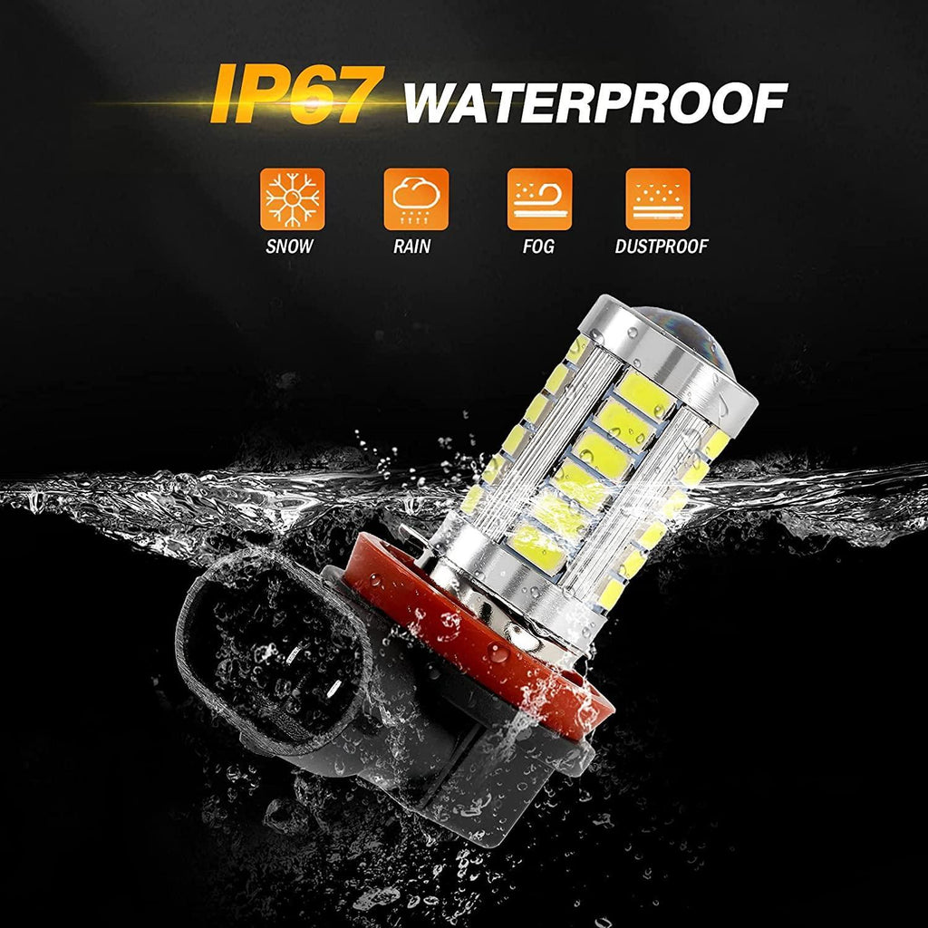 Auxbeam H11 H9 H8 H16JP LED Fog Light/DRL Bulbs 50W 6500K White 33LED Series 2