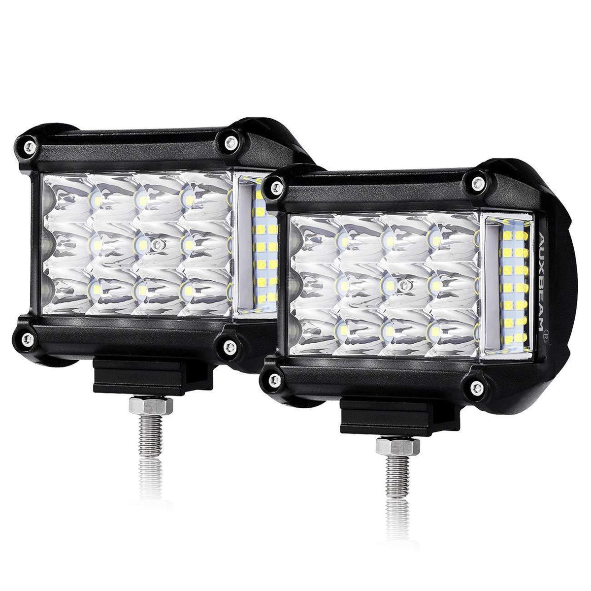 Auxbeam 4pcs 4" LED PODS Combo Beam for Jeep Wrangler JK 2DR/4DR 2007~2017