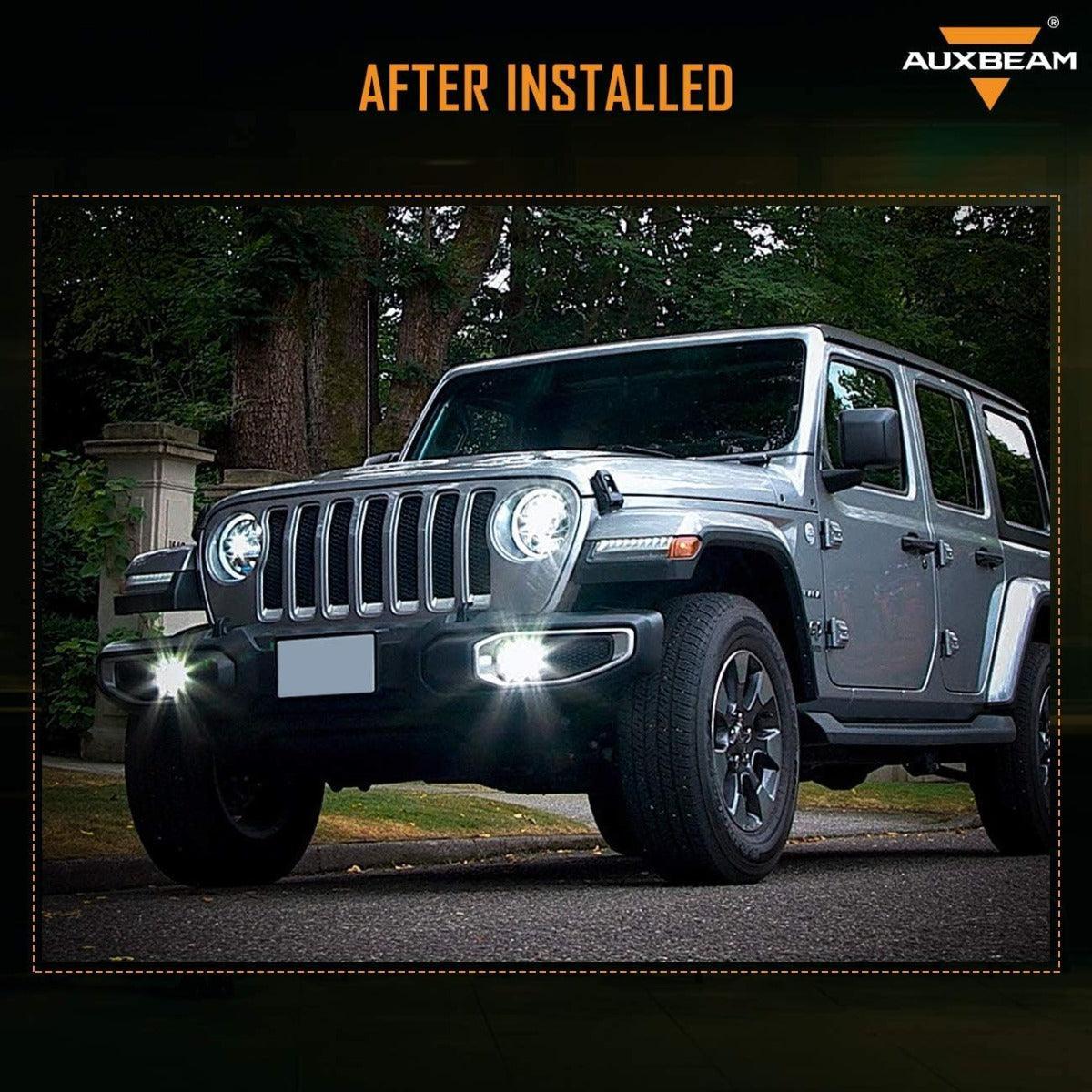 Auxbeam 4 Inch 30W Round LED Fog Lights for Jeep Wrangler JL JLU 2018-2020