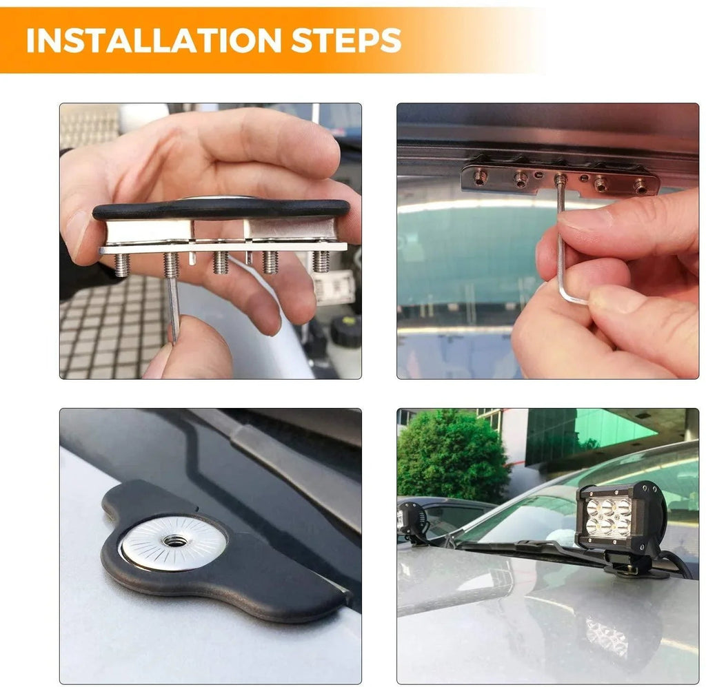 Universal LED Light Bar Spot Light Mounting Brackets Clamp Holder Design for Jeep Truck SUV Offroad