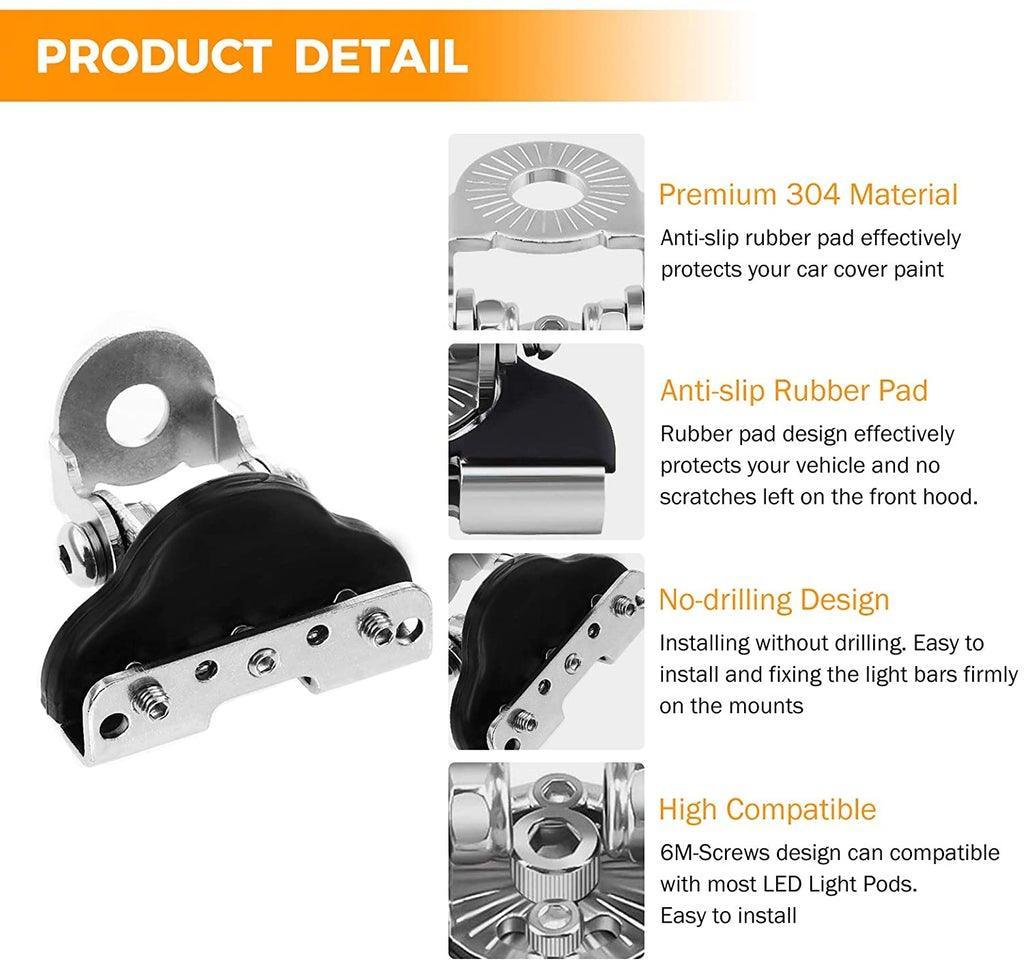 Auxbeam 4" Classic-SM Series Spot Beam LED Pods Light + Universal LED Working