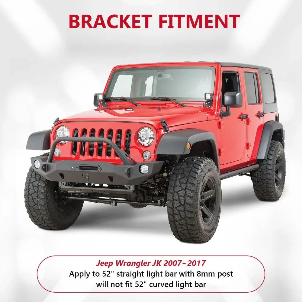 Auxbeam 52" Straight Light Bar 2 IN 1 Design for 2007-2017 Jeep Wrangler JK