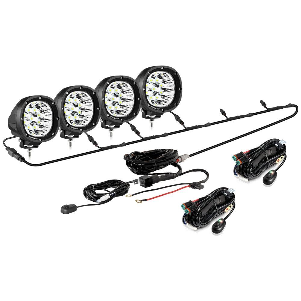 Auxbeam P4 Series 4 Inch 90W Round LED Driving Lights Spot White Pod Lights