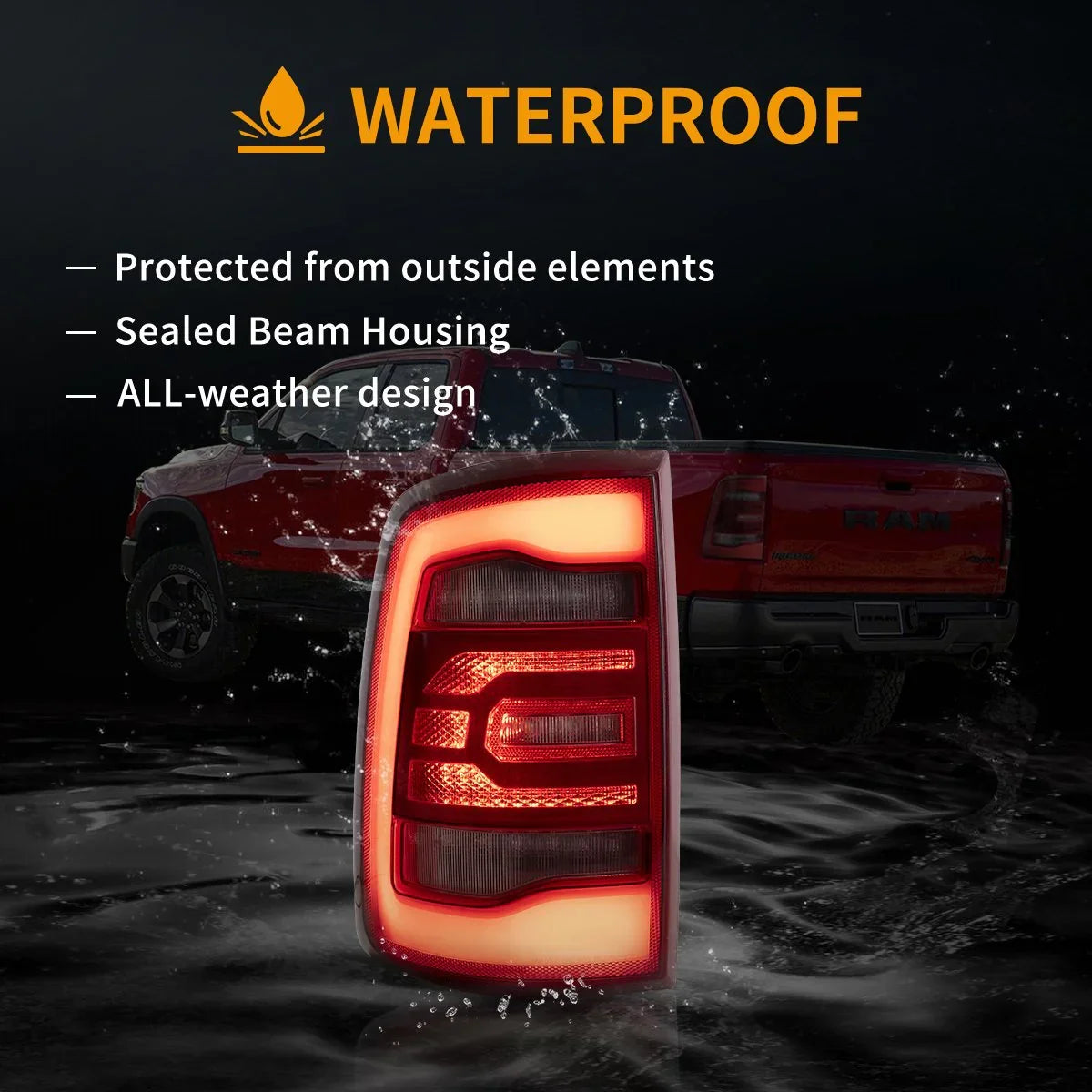 Vland LED Tail Lights Assembly for 2009-2018 Dodge Ram 4th Gen (DS/DJ/D2)