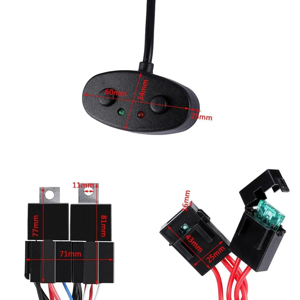Led Light Bar Wiring Harness with Fuse 40A Relay ON/Off Switch