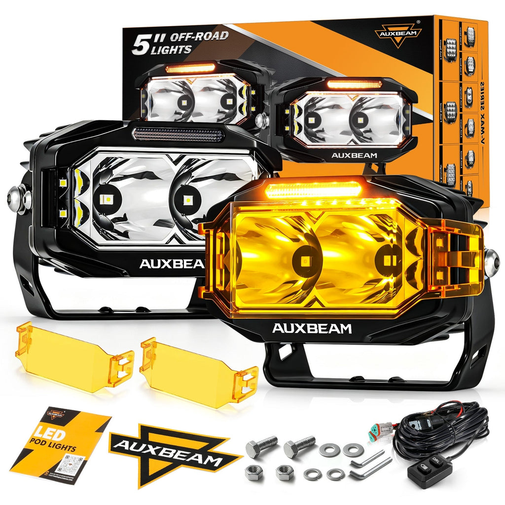Auxbeam V-MAX Series 5 Inch 138W Spot Beam Side Shooter LED Rectangular Pod