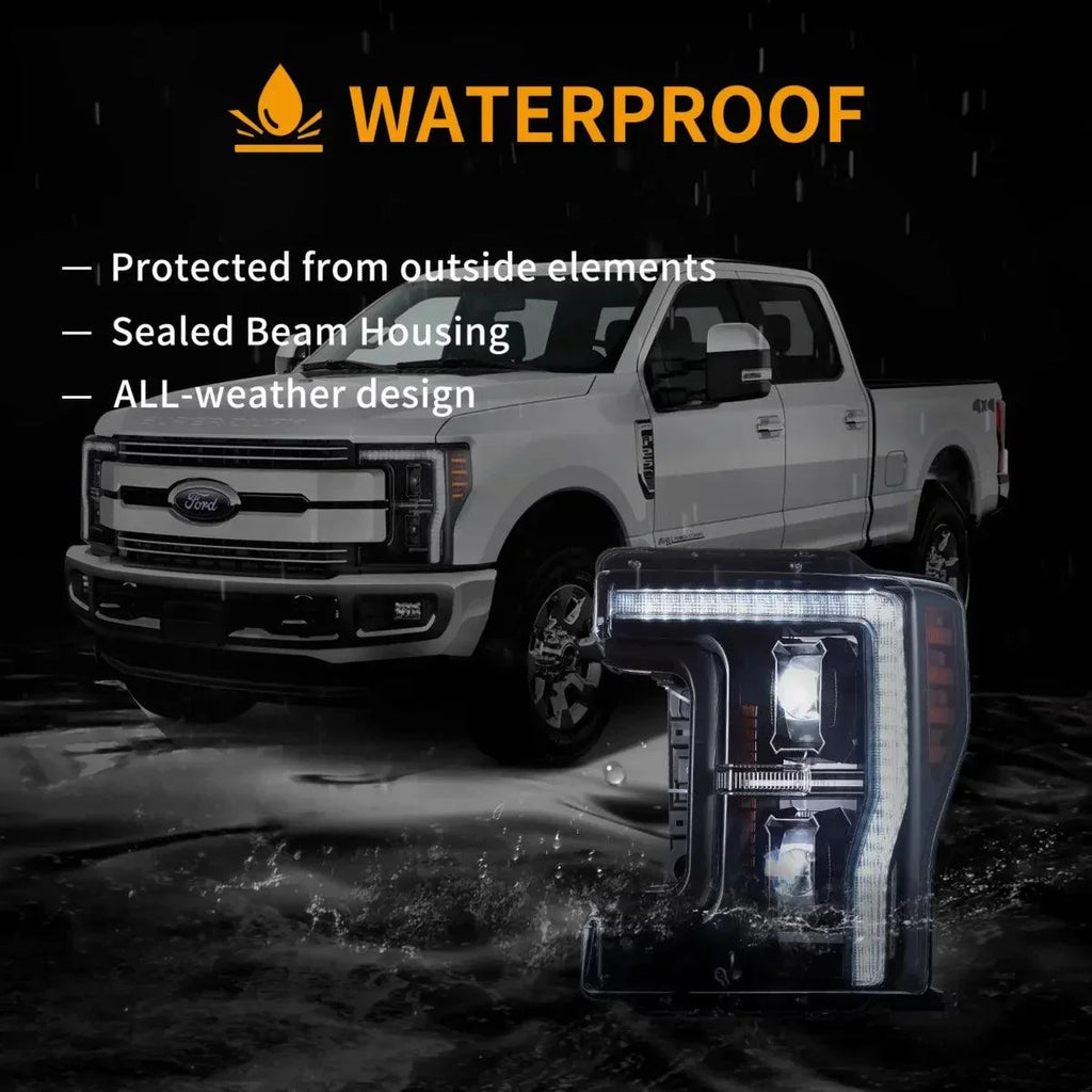 Vland LED Headlight Assembly for 2017-2019 Ford F250 350 450 F550 Super Duty
