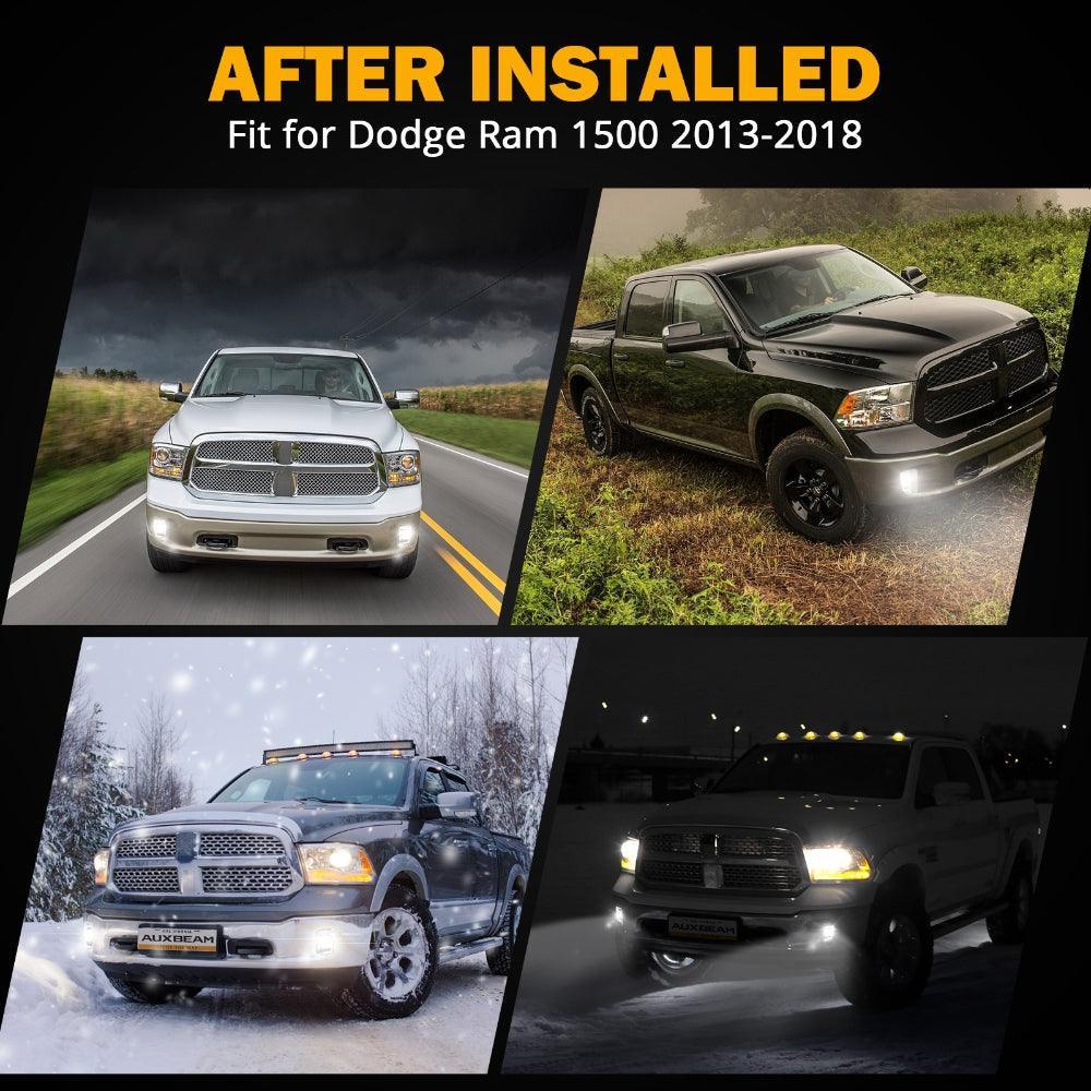 Auxbeam DOT Approved LED Fog Lights with DRL for 2013-2018 Dodge Ram 1500