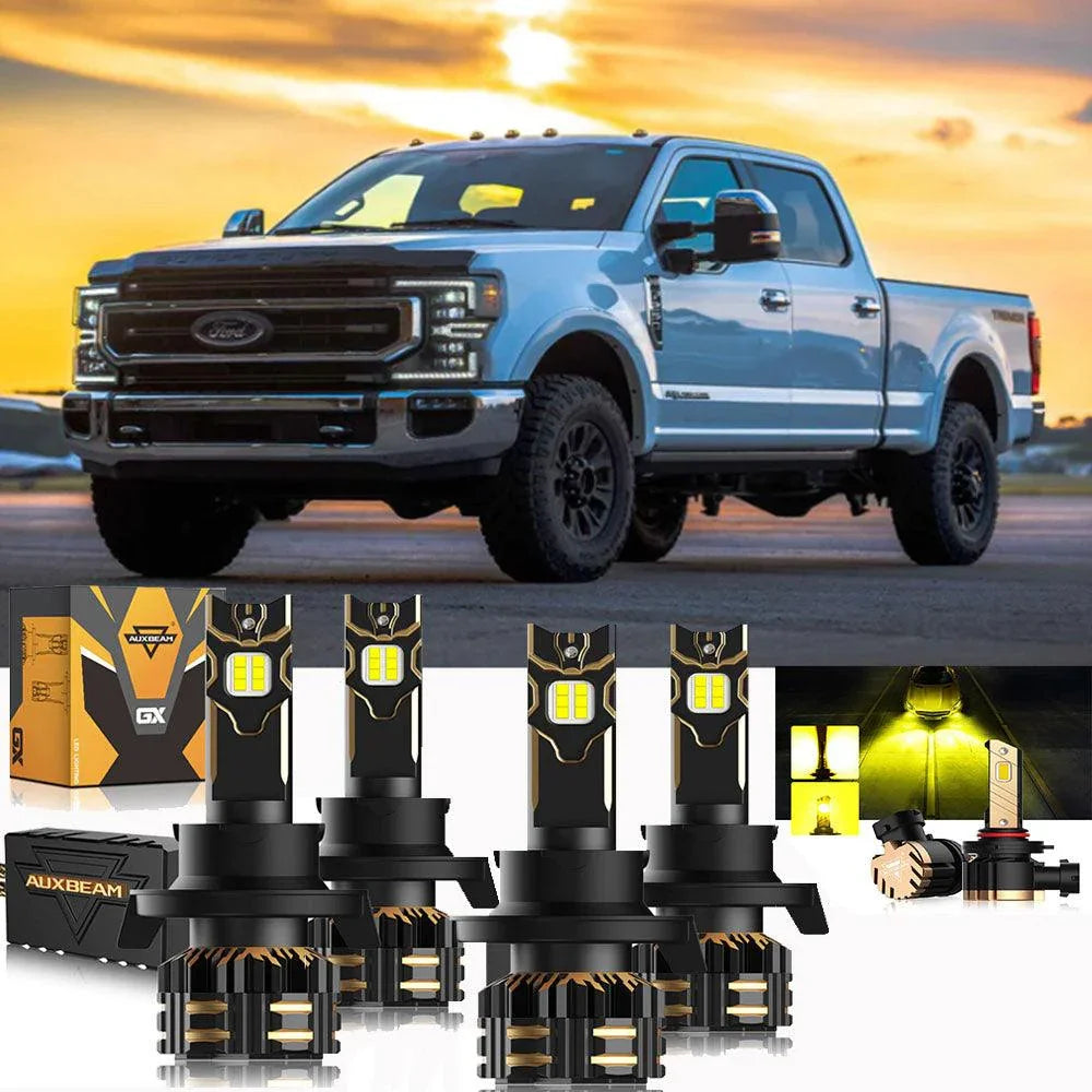 Auxbeam 3 LED Headlight Bulbs Bundle for 2020 Ford F-250 Super Duty H13