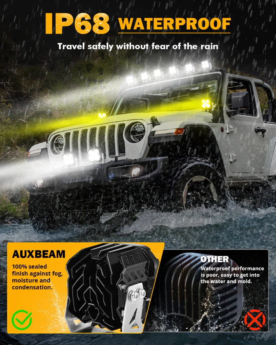 XP-ULTRA Series 4.5 Inch LED Pod Lights Off Road Lights with Amber DRL