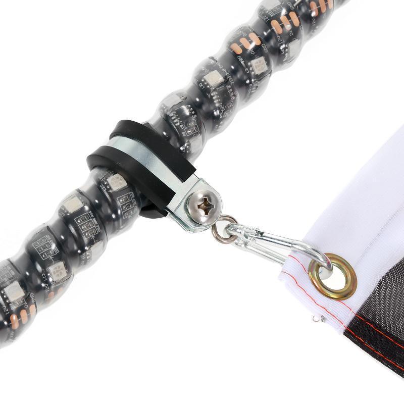 Auxbeam 2Pcs 3FT RGB LED Whip Lights with Turn Signal & Brake Light + RGB LED
