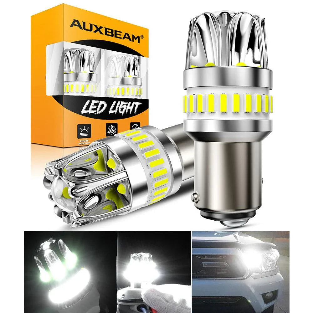 Auxbeam 1157 BAY15D LED Backup Reverse/Turn Signal/Brake Tail Light Bulbs 14W