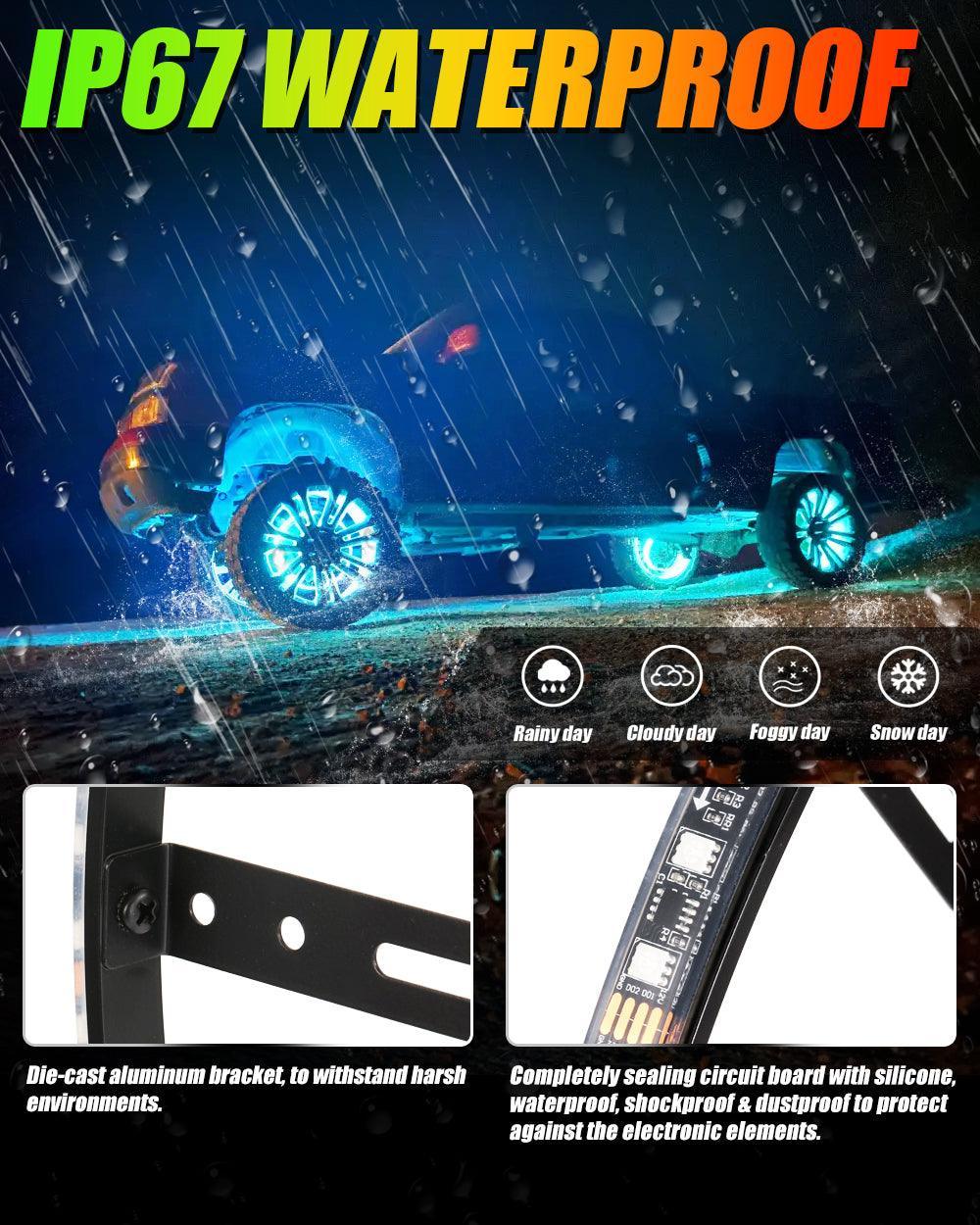 Auxbeam 15.5" RGB LED Wheel Ring Lights Magic Dream Color Neon Rim Light