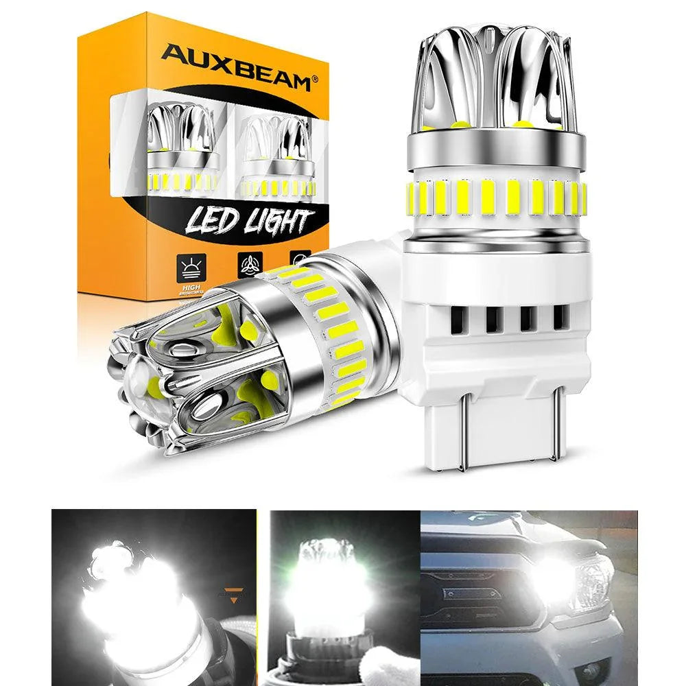 Auxbeam T25 3157 3156 LED Backup Reverse/Turn Signal/Brake Tail Light Bulbs 14W