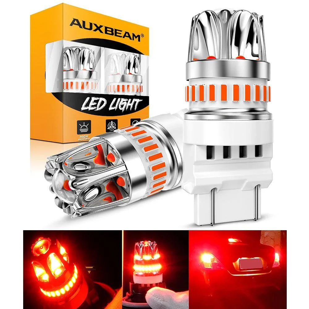 Auxbeam T25 3157 3156 LED Brake/Tail Light Bulbs 14W Red Y2 Series 2 Bulbs
